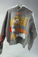 Grunge Streetwear Oversized Hoodie Grey / S