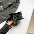 Guitar Crossbody Shape Halloween Trend 2024 Party Gothic Sling Shoulder Bag Black / (20cm