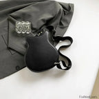 Guitar Crossbody Shape Halloween Trend 2024 Party Gothic Sling Shoulder Bag Black / (20cm
