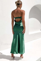 Half Open Back Charming Sleeveless Silky Dress