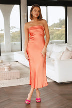 Half Open Back Charming Sleeveless Silky Dress