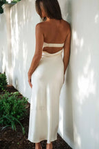 Half Open Back Charming Sleeveless Silky Dress