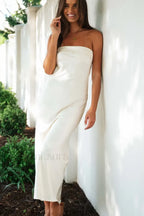 Half Open Back Charming Sleeveless Silky Dress S / 5#