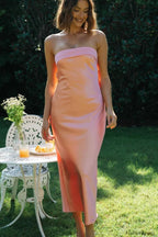 Half Open Back Charming Sleeveless Silky Dress S / 7#