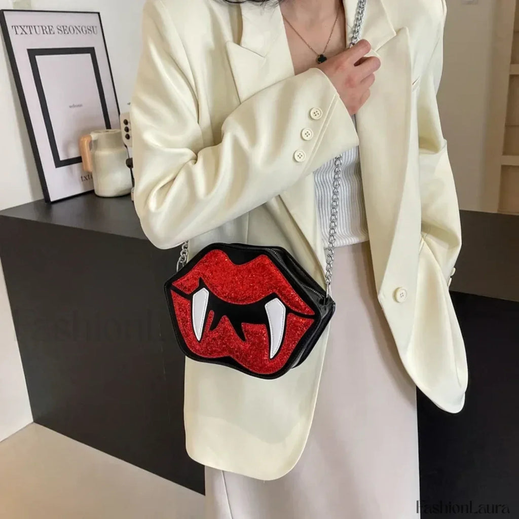 Halloween Sling Red Mouth Party Spooky Festa Bag