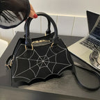 Halloween WingCreative Crossbody PU Leather Fashion Bat Women’s Novelty Bag Black