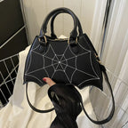 Halloween WingCreative Crossbody PU Leather Fashion Bat Women’s Novelty Bag Black