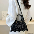 Halloween WingCreative Crossbody PU Leather Fashion Bat Women’s Novelty Bag Black