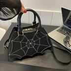 Halloween WingCreative Crossbody PU Leather Fashion Bat Women’s Novelty Bag Black