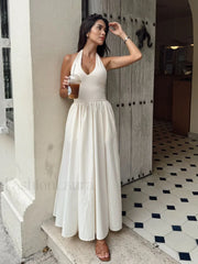 Halter Backless Pockets Dress Dresses