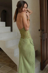 Halter Cutout Ruched Bodycon Maxi Dress