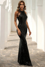 Halter Neck Sequin Charming Mermaid Prom Dress