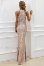 Halter Neck Sequin Charming Mermaid Prom Dress