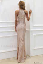 Halter Neck Sequin Charming Mermaid Prom Dress