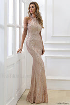 Halter Neck Sequin Charming Mermaid Prom Dress
