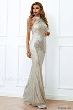 Halter Neck Sequin Charming Mermaid Prom Dress
