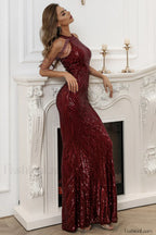 Halter Neck Sequin Charming Mermaid Prom Dress