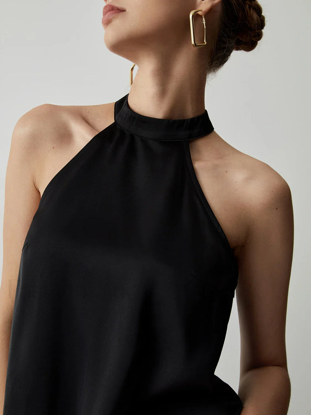 Halter Satin Graceful Tank Top Tank Tops & Camis