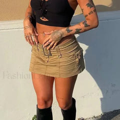 Harajuku Sash Denim Mini Skirt