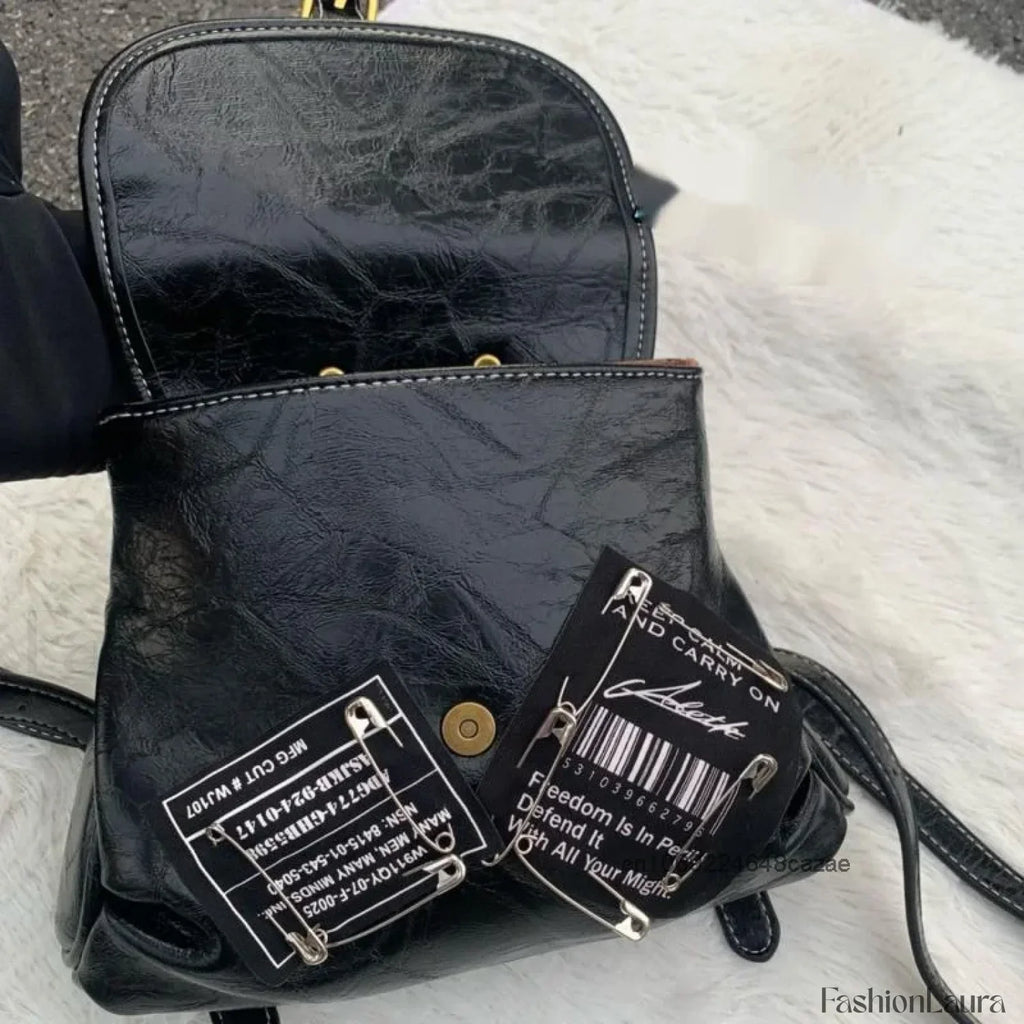 Hello Kitty Mini Backpack Sweet Cool Y2K Spicy Girl Korean Casual Bag BLACK