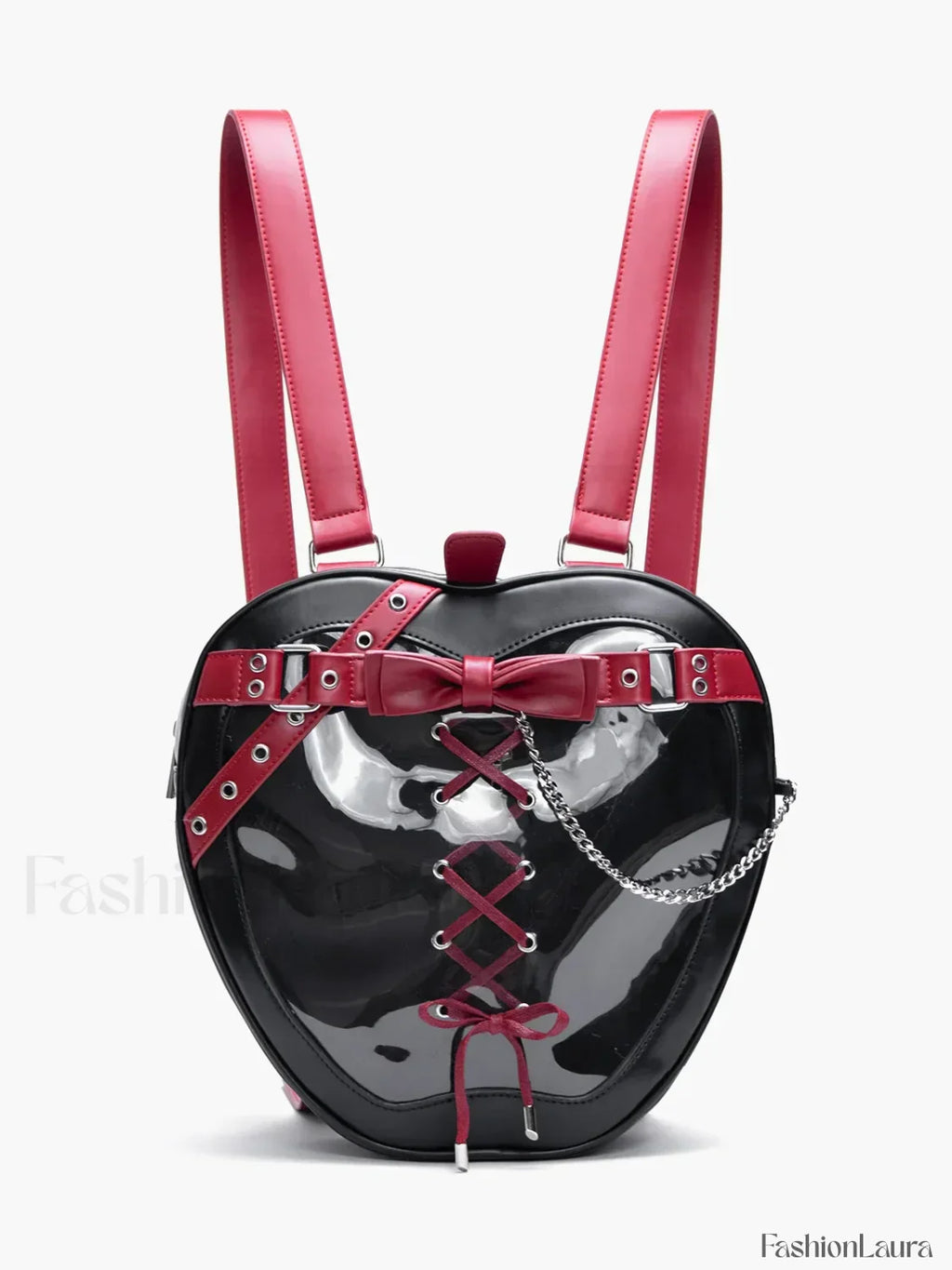 Hiatus Shoulder Dark Apple Backpack Gothic Bow Chain Belt Strap Bag Black