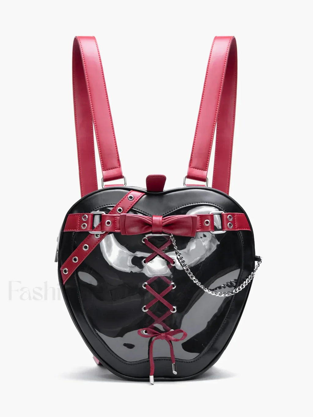 Hiatus Shoulder Dark Apple Backpack Gothic Bow Chain Belt Strap Bag Black