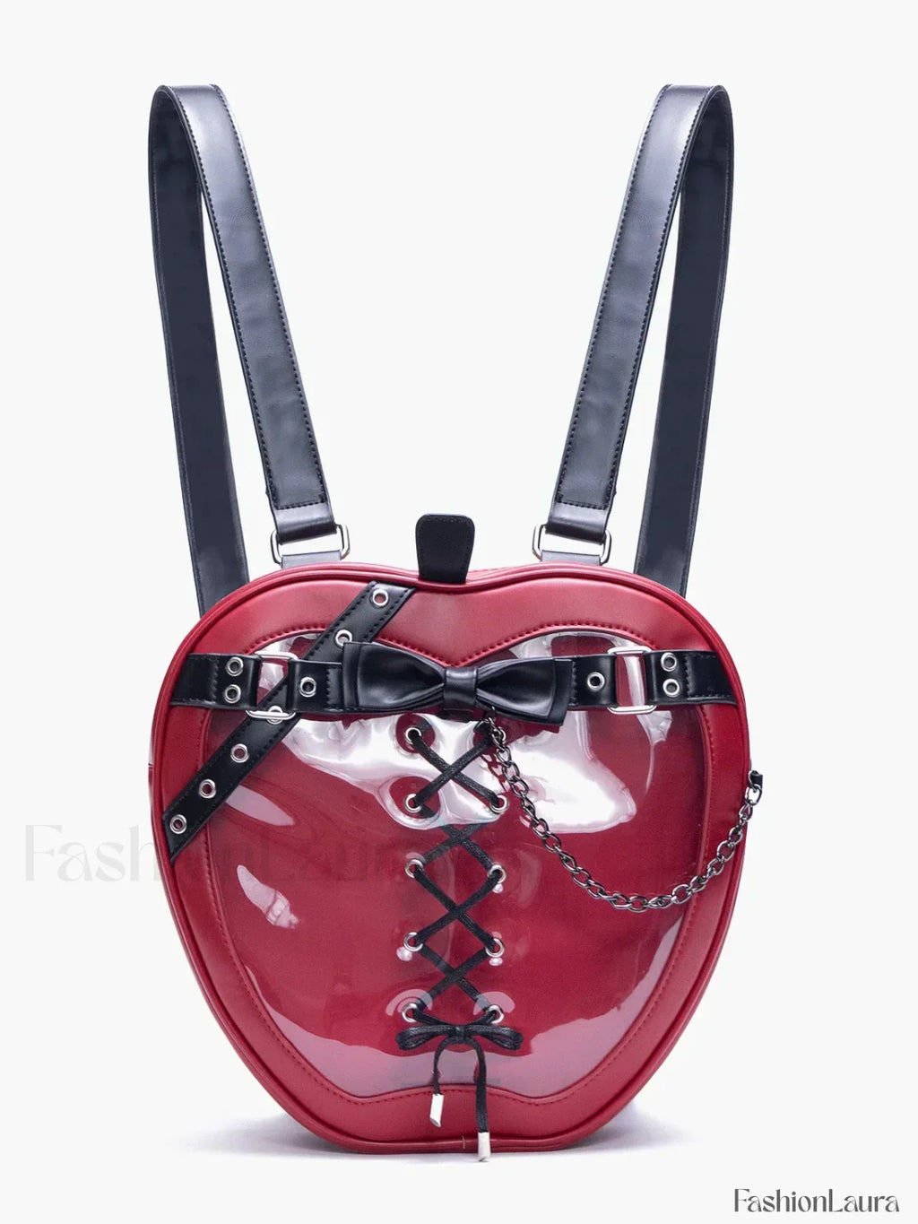 Hiatus Shoulder Dark Apple Backpack Gothic Bow Chain Belt Strap Bag Red