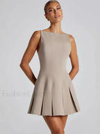 High Waist A Line Mini Dress