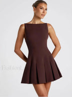 High Waist A Line Mini Dress