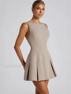 High Waist A Line Mini Dress
