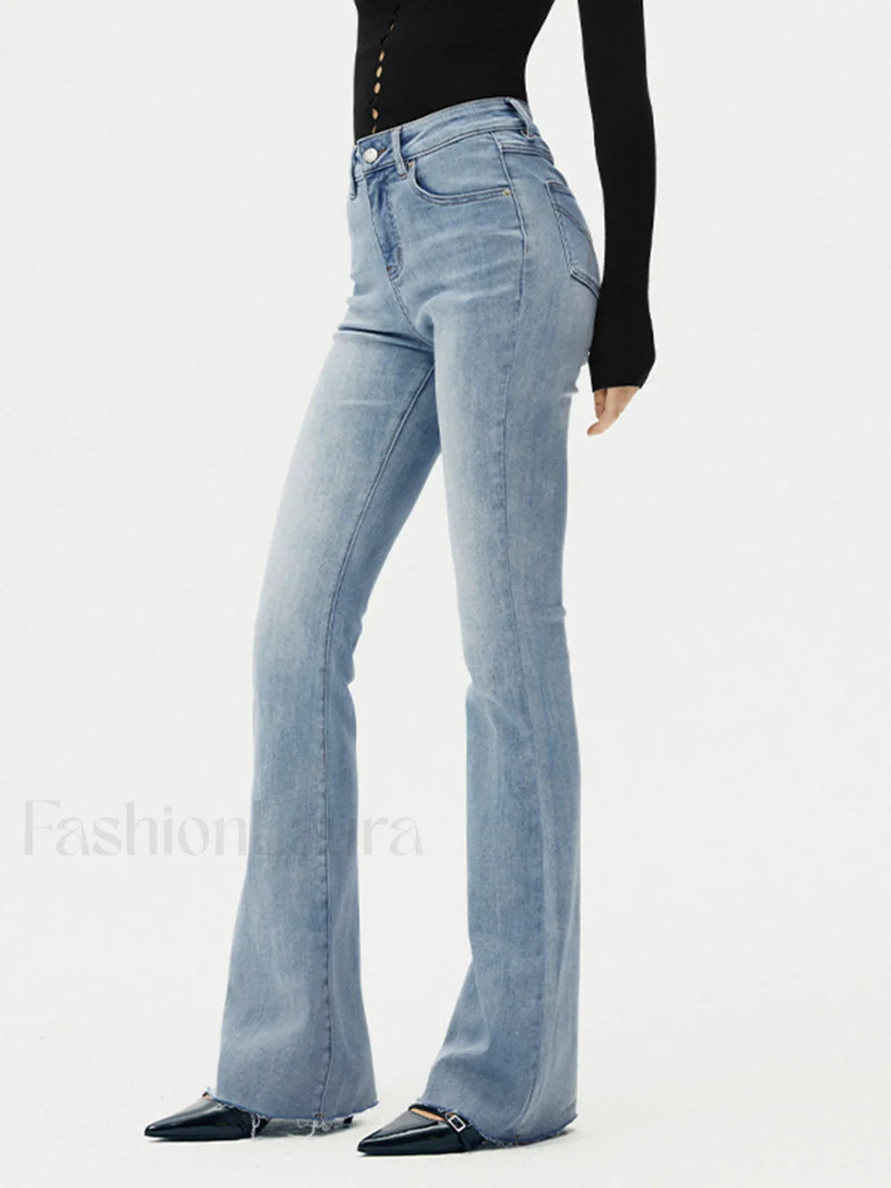 High Waist Denim Bootcut Jeans Jeans