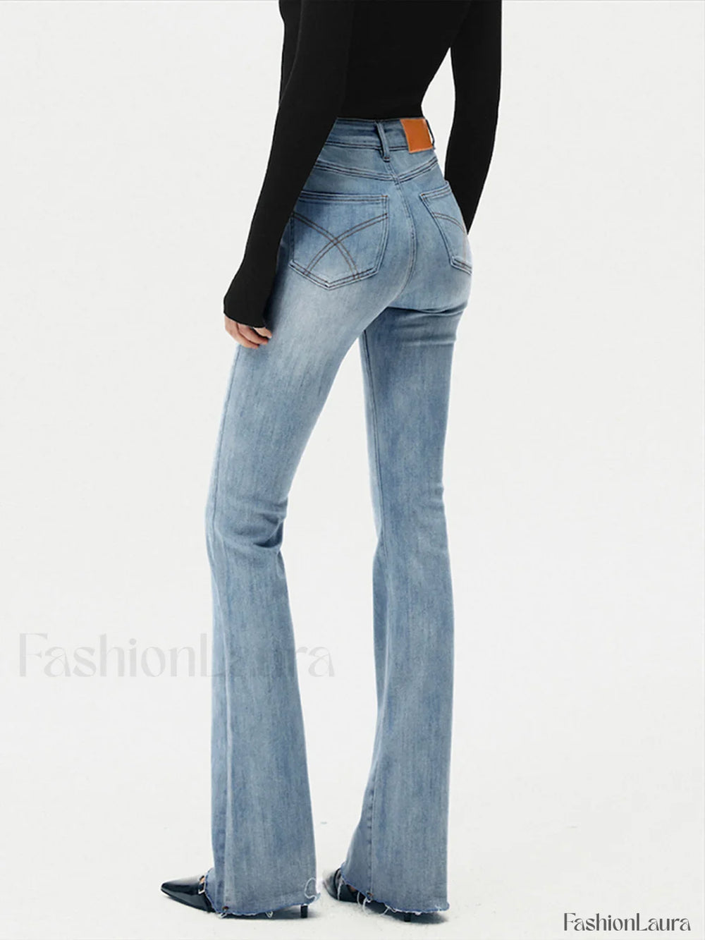 High Waist Denim Bootcut Jeans LightBlue / XS Jeans