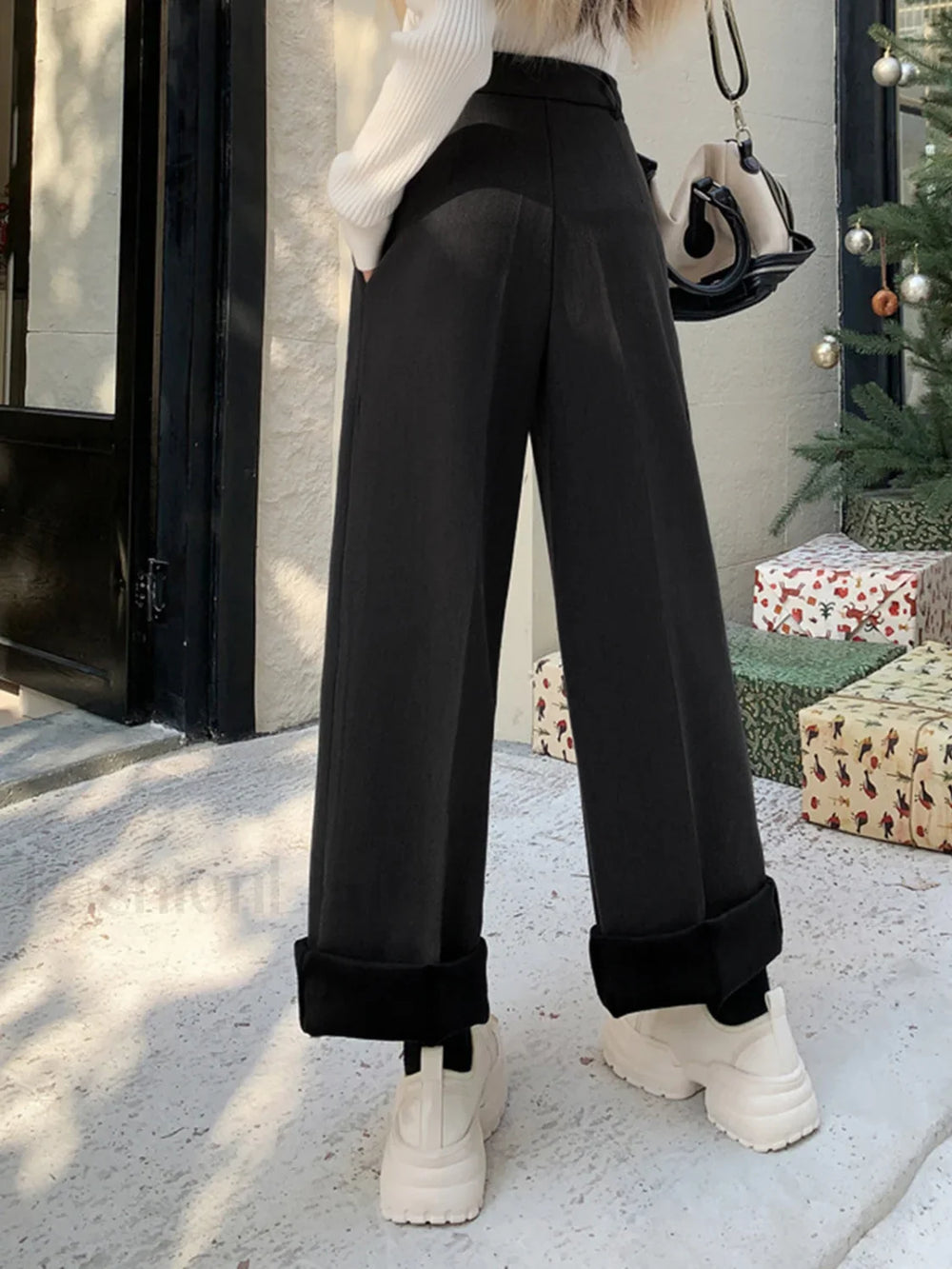 High Waist Graceful Straight Leg Pants Pants