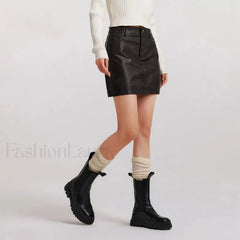 High Waist PU Leather Cool Skirt