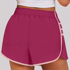 High Waist Sports Running Workout Yoga Quick Dry Gym Short Hot Pink / S