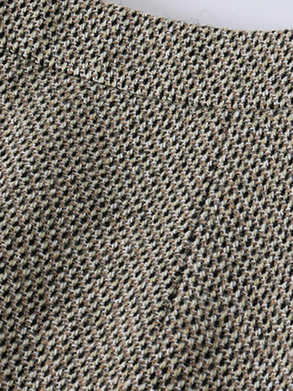 High waist Tweed Wavy Trendy Split Midi Skirt Skirts