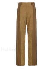 High Waist Y2K Corduroy Loose Pants Khaki / S Pants