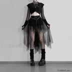 High Waisted Gothic Net Yarn Summer Skirt