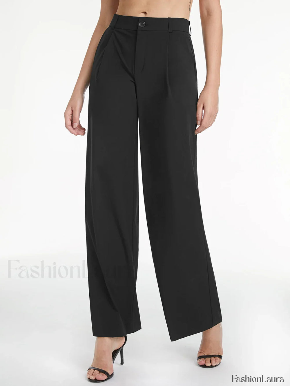 High Waisted Relaxed Trendy Straight Leg Dress Pants Pants