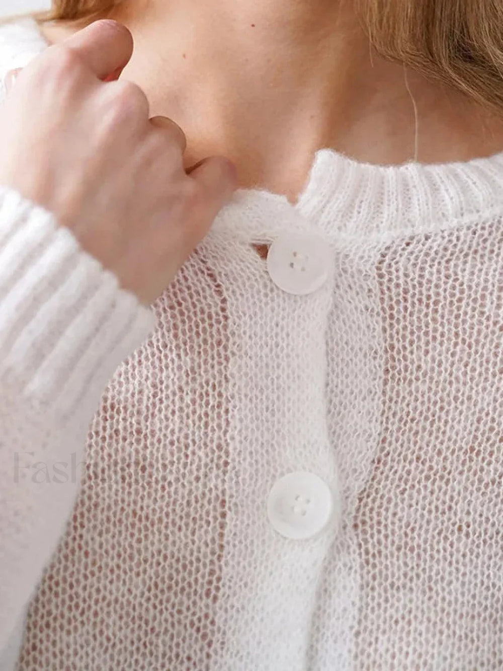 Hollow Knit See Through Cardigan