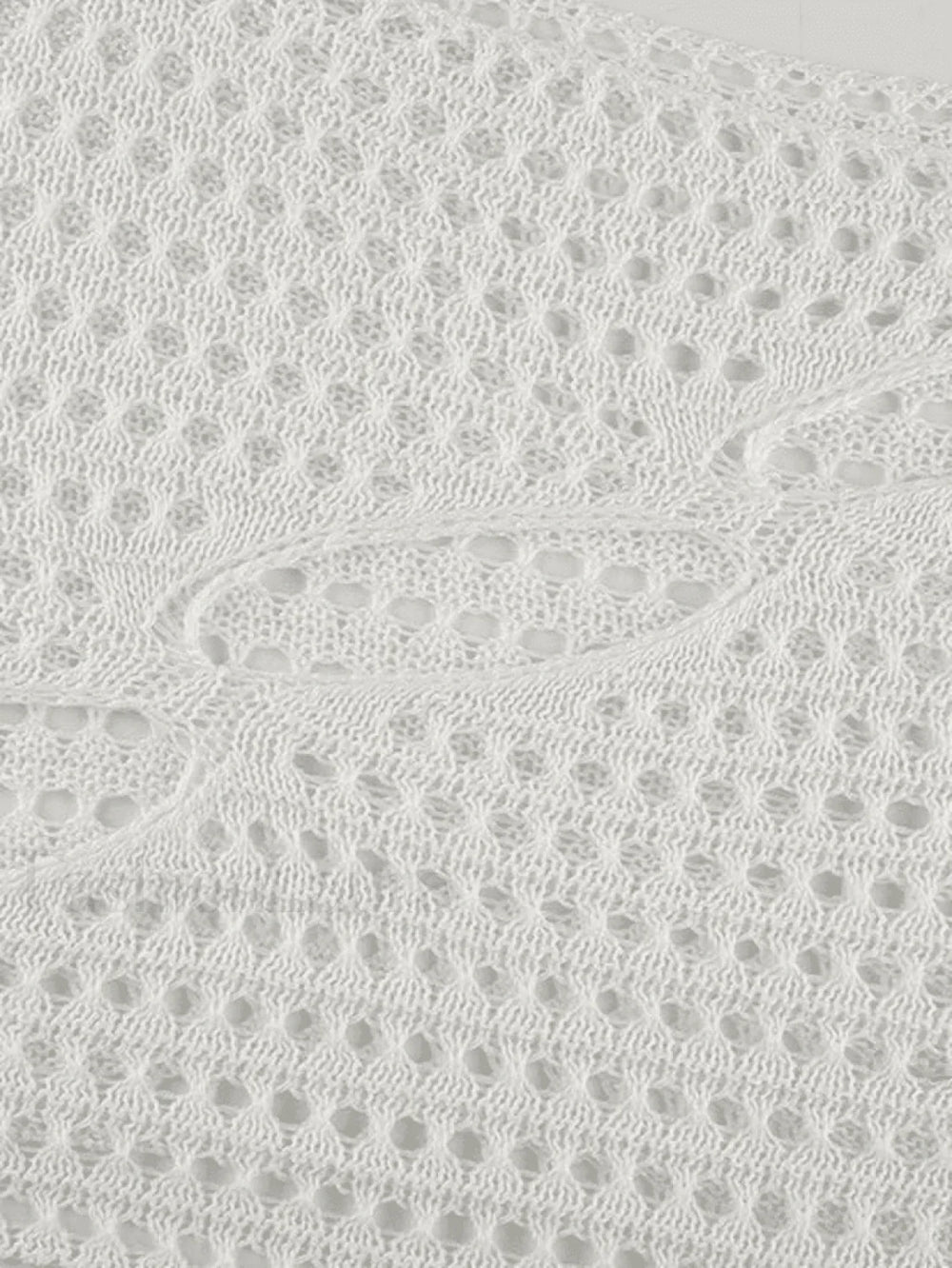 Hollow Out Long Sleeve Knit Crop Top Tops&Tees