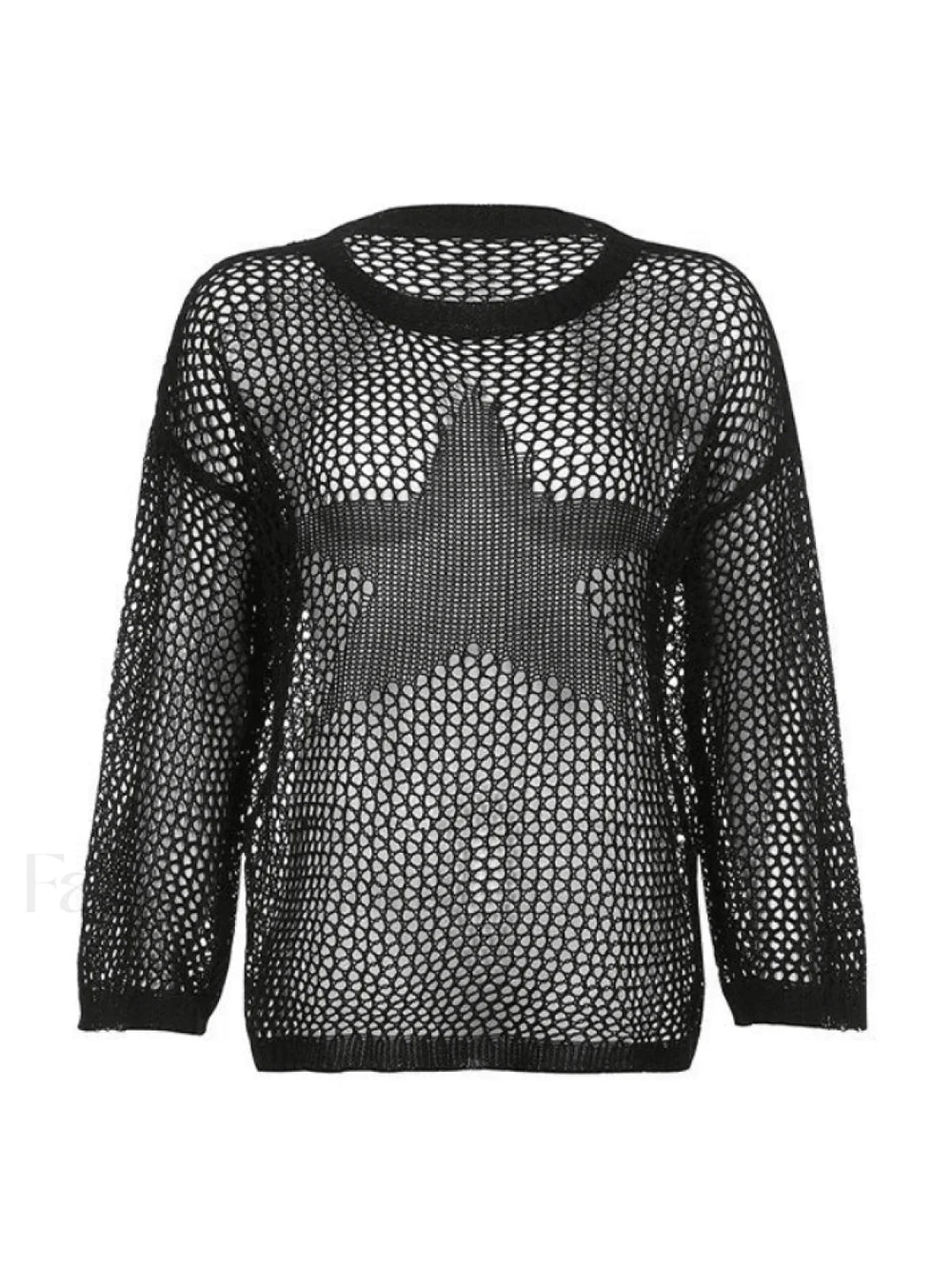 Hollow Out Star Crochet Knit Top Sweaters