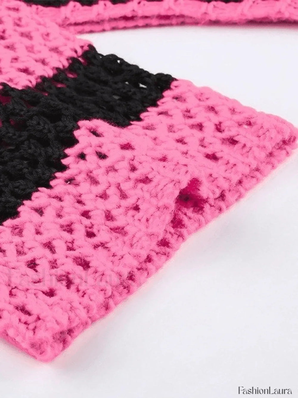 Hollow Out Striped Long Sleeve Bolero Knit Top Pink / ONE SIZE Sweaters