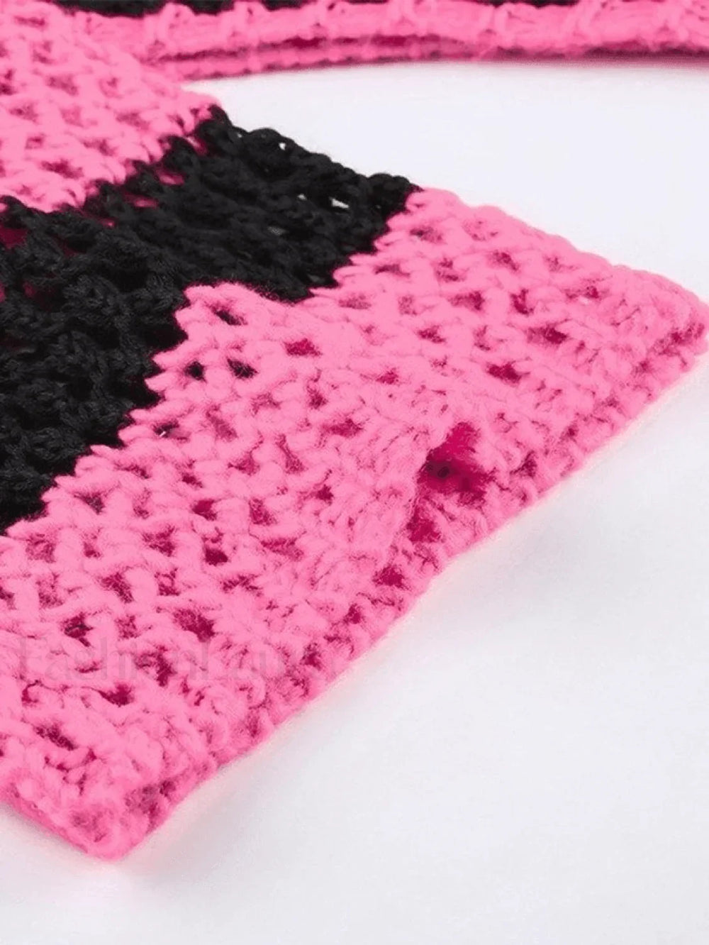 Hollow Out Striped Long Sleeve Bolero Knit Top Pink / ONE SIZE Sweaters