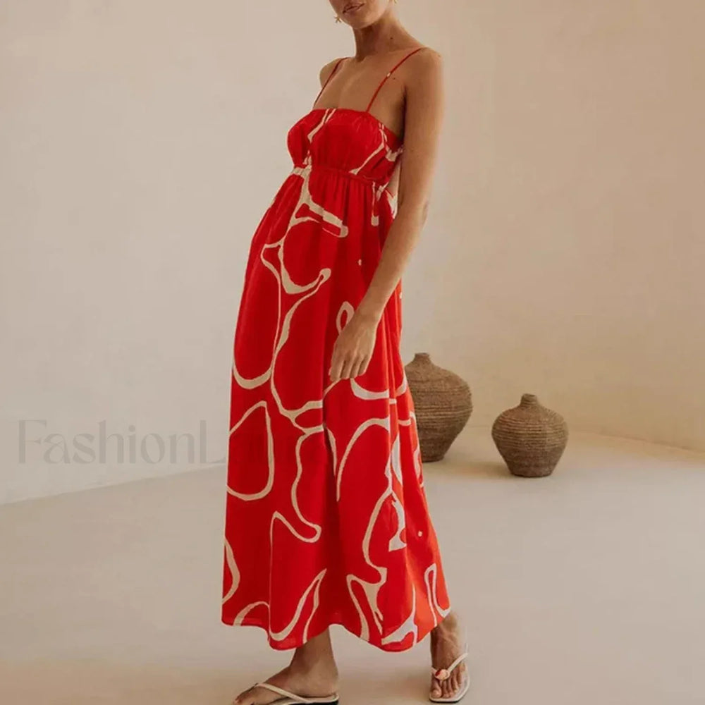 Hollow Out Swing Floral Dress