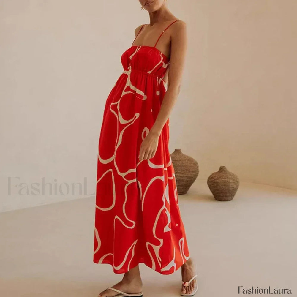 Hollow Out Swing Floral Dress