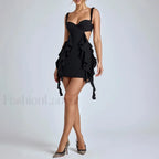 Hollow Wrap Hip Mini Dress