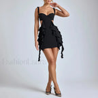 Hollow Wrap Hip Mini Dress