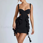 Hollow Wrap Hip Mini Dress