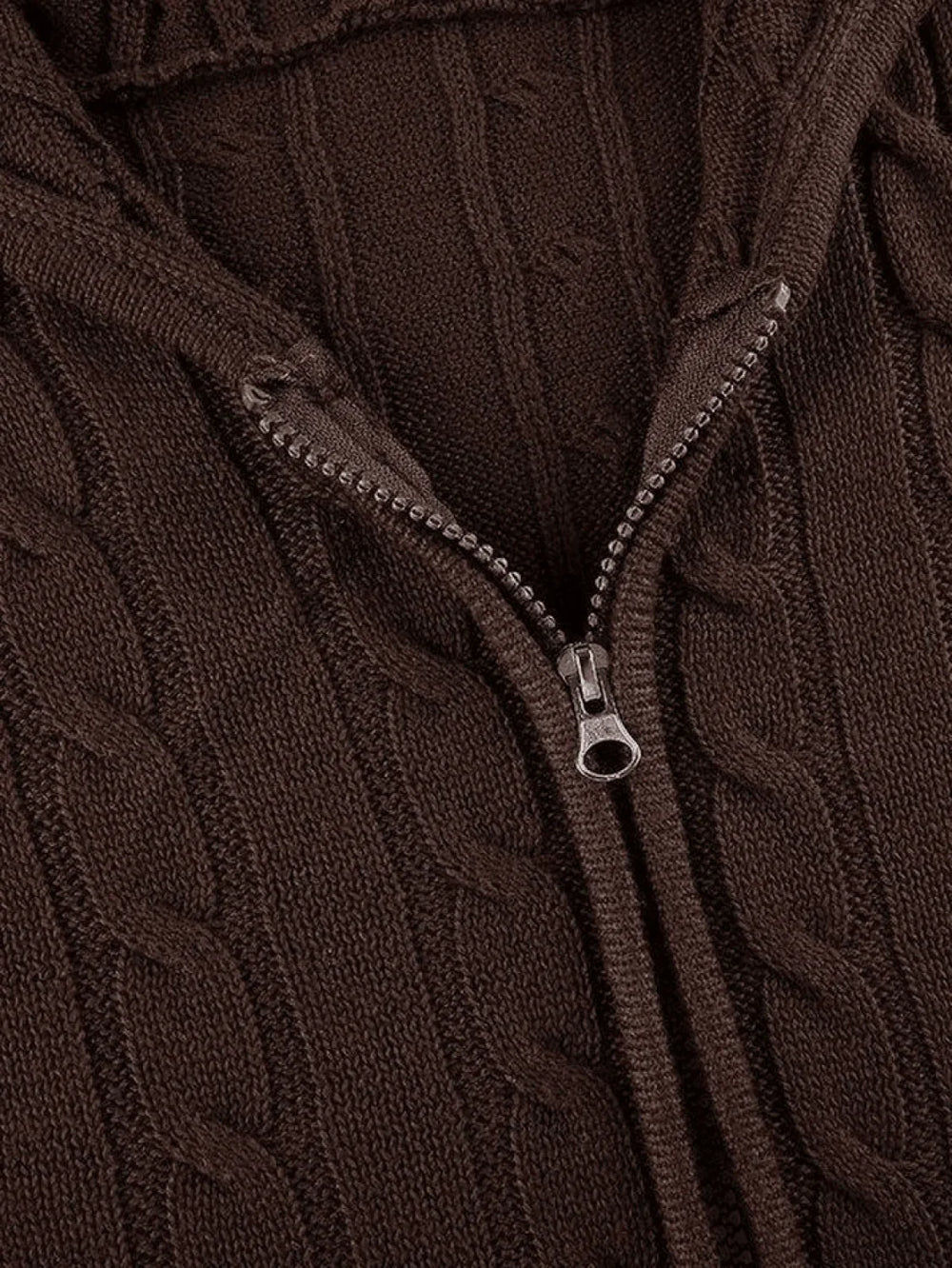 Hooded Cable Knit Cardigan Sweaters